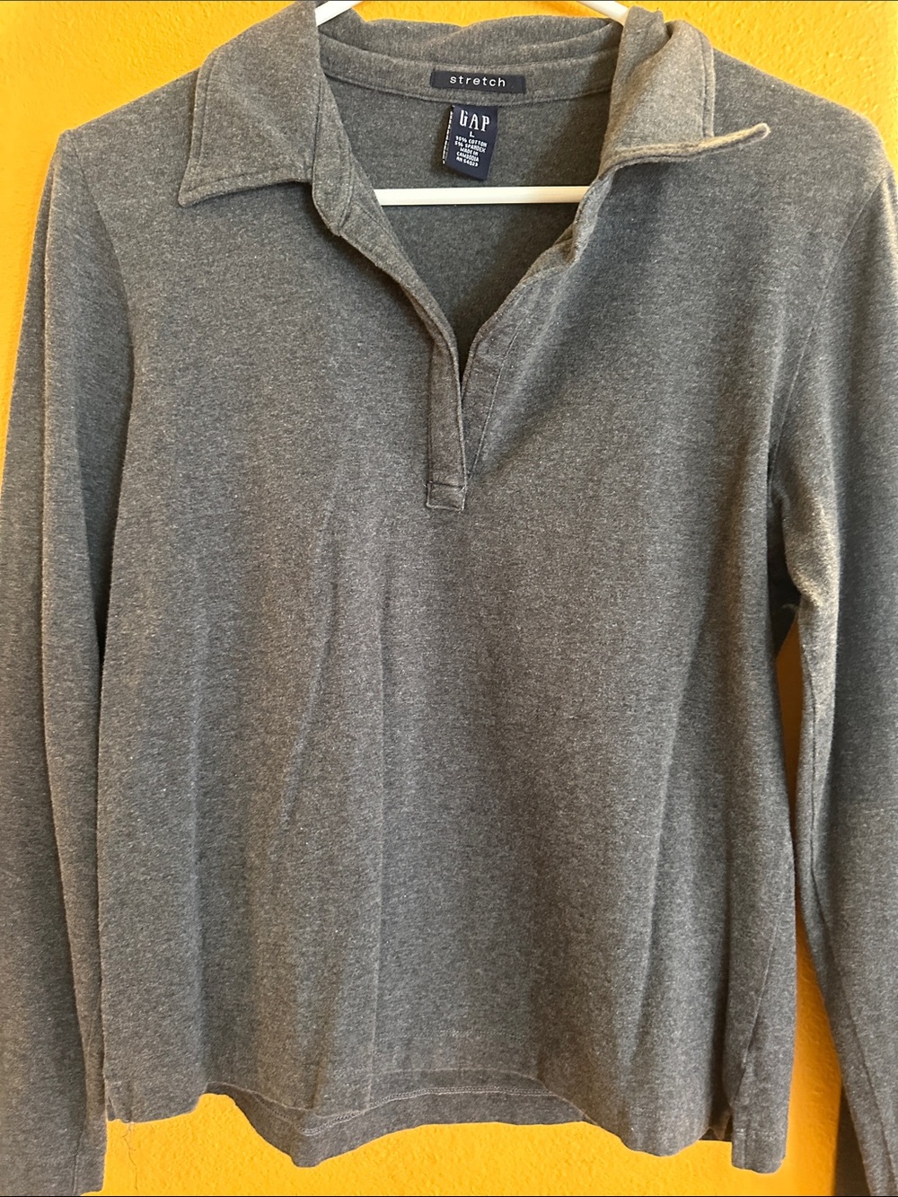 GAP Womens Gray Long-Sleeve Stretch top